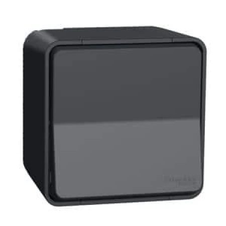 Выключатель одноклавишный проходной накладной черный 220V 10A IP22 220V NE-AD