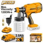 PISTOL DE PULVERIZARE PE ACUMULATOR 20V 2.0AH INGCO