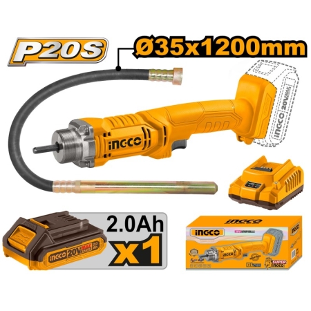 VIBRATOR PENTRU BETON 20V/1*2Ah INGCO