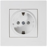 Priză cu ramă incorporabilă albă cu împământare albă 16A IP20 220V rita Mutlusan