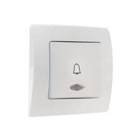 Кнопка звонка встраиваемый белый 10A ИП44 220V rita Mutlusan