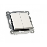 Выключатель двухклавишный встраиваемый белый 10A ИП20 220V rita Mutlusan