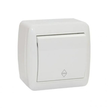 Întrerupător unitar aparent cap-scară alb 10A IP44 220V Elmos