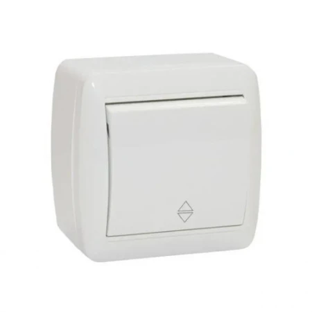 Întrerupător unitar aparent cap-scară alb 10A IP44 220V Elmos