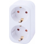 Adaptor cu 2 prize cu împământare alb 2P+PE 16A 220V Enext Adaptor cu 2 prize cu împământare alb 2P+PE 16A 220V Enext
