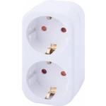 Адаптер с 2 зетками с заземлением белый 2P+PE 16A 220V Enext