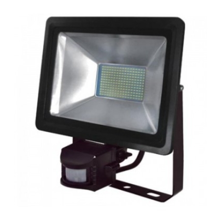 Светодиодный прожектор c сенсором движения 30В черный 6500 K