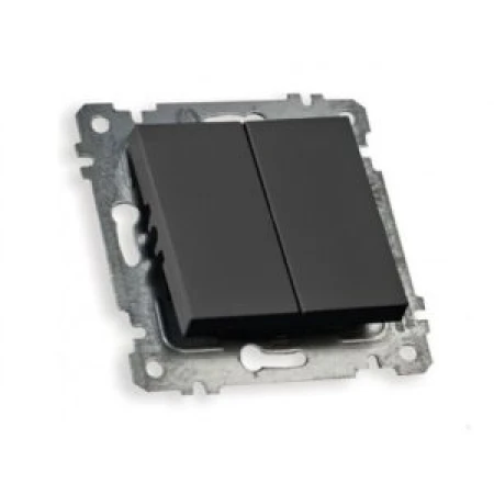 Întrerupător dublu incorporabil negru 10A IP20 220V rita Mutlusan