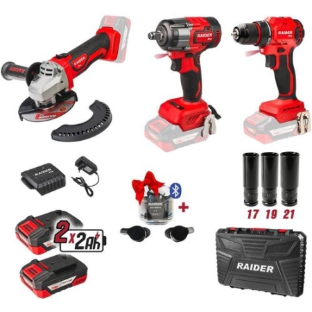 SET DE TREI SCULE CU ACUMULATOR 2X2Ah RAIDER