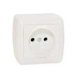 Розетка белая накладная 16A ИП44 220V Злмос