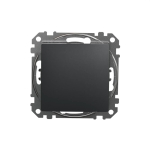 Выключатель одноклавишный встраиваемый антрацит 10A ИП20 220V sedna New Schneider