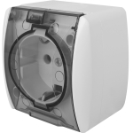 Розетка с заземлением прозрачный накладная 16A ИП54 220V Enext