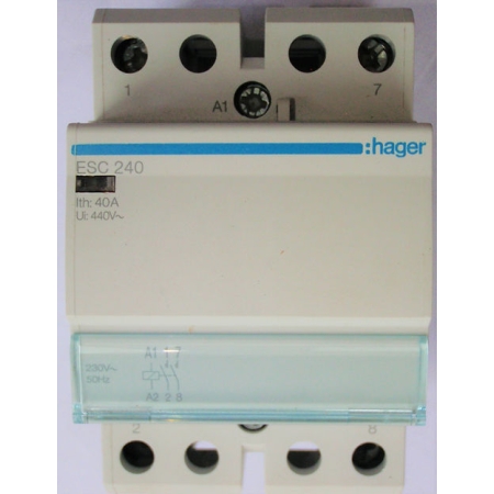 CONTACTOR MODULAR 40A 2ND 230V AC1/AC7A 3m HAGER