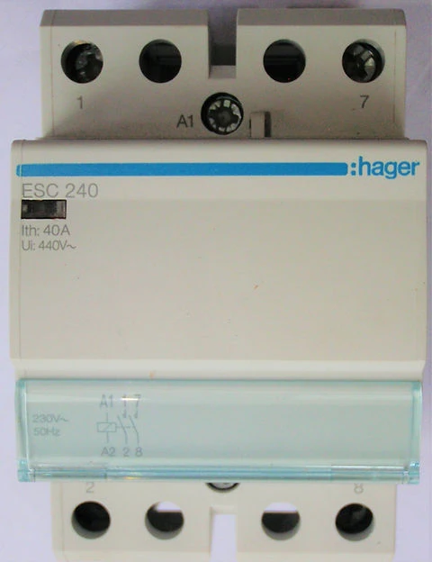 CONTACTOR MODULAR 40A 2ND 230V AC1/AC7A 3m HAGER CONTACTOR MODULAR 40A 2ND 230V AC1/AC7A 3m HAGER