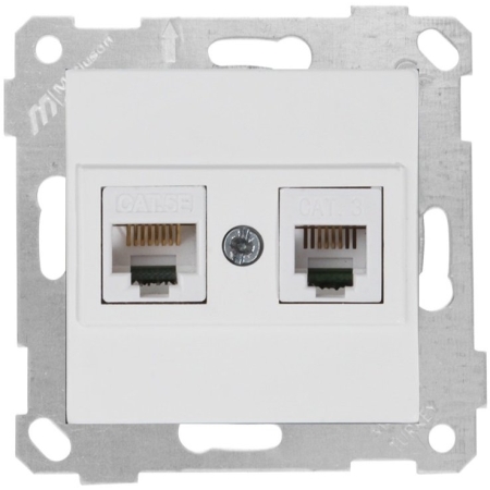 Priză de date RJ12 albă incorporabilă CAT5 IP20 220V rita Mutlusan