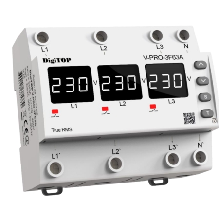 RELEU DE CONTROL A TENSIUNII COMPACT 63A 380V (MAX-80A) ECRAN DIGITOP