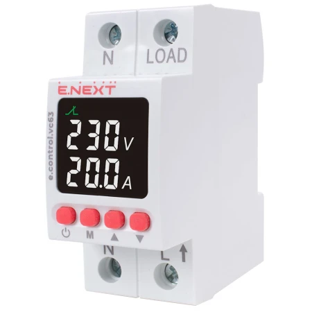 RELEU DE CONTROL MONOFAZAT 63A CU INDICATIE SI REGLARE 63V ENEXT