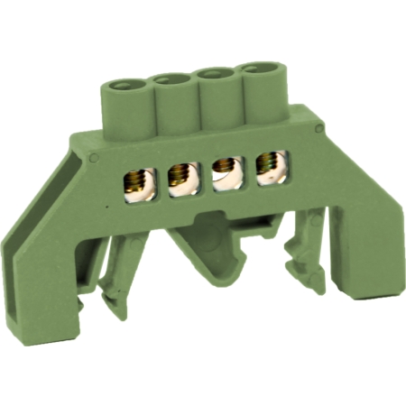 Нулевая шина изолированная зеленый 4P