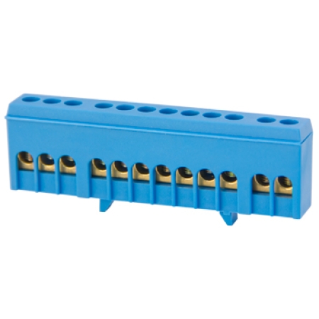 Șină zero izolată albastru 12P