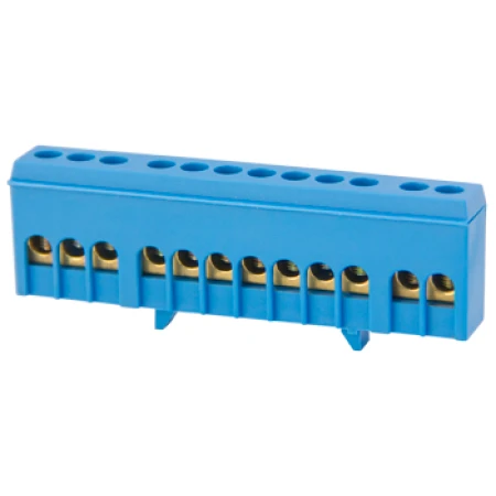 Șină zero izolată albastru 12P