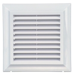 Вентиляционная решетка с сеткой белый пластик 184x184mm Ventika