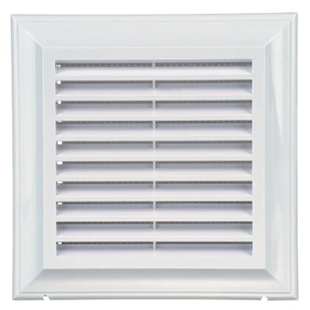 Grilaj de ventilare cu sită alb plastic 184x184mm Ventika