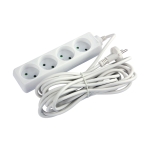 Удлинитель с 4 розетками с защитой белый 5m 220V 16A 2х0,75mm² 220V Enext