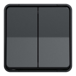 Întrerupător dublu aparent negru 10A IP22 220V NE-AD