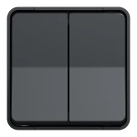 Întrerupător dublu aparent negru 10A IP22 220V NE-AD