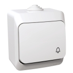 Кнопка звонка накладной белый Konza