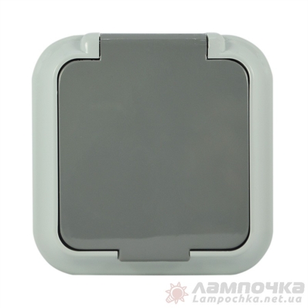 Priză cu capac cu împământare gri/Neagră aparentă 16A IP54 220V Timex