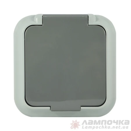 Priză cu capac cu împământare gri/Neagră aparentă 16A IP54 220V Timex