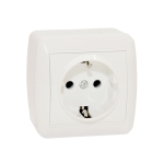 Priză cu împământare albă aparentă 16A IP44 220V Elmos