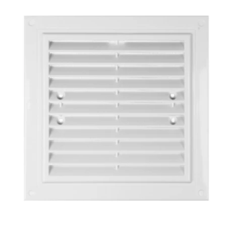 Grilaj de ventilare cu sită alb plastic 205x205mm Ventika