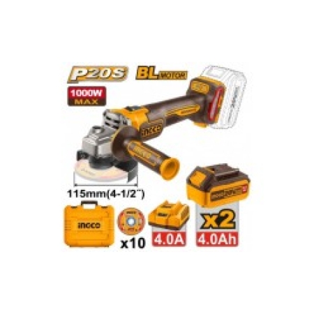 POLIZOR UNGHIULAR 115MM CU ACUM 2X4.0AH 1000W INDUSTRIAL INGCO