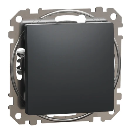 Переключатель проходной встраиваемый с возвратом антрацит 10A ИП20 220V sedna New Schneider