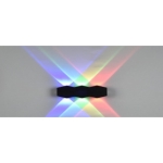 Felinar de fațadă 6W RGB negru de exterior 160X35X80MM 220V metal IP65 LUMINA LED