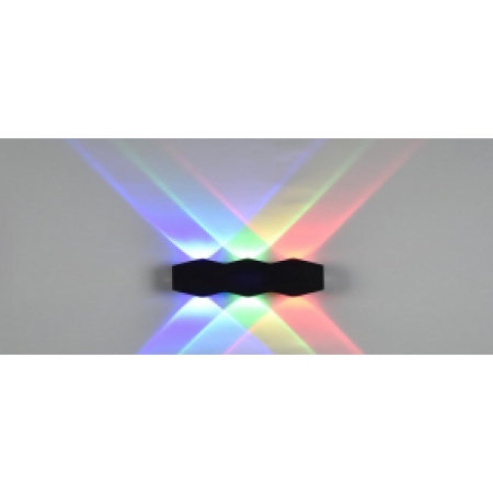 Felinar de fațadă 6W RGB negru de exterior 160X35X80MM 220V metal IP65 LUMINA LED