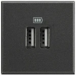 Priză dublă cu USB neagră incorporabilă 220V rita Mutlusan