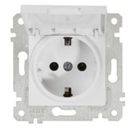 Priză cu capac cu împământare albă incorporabilă 16A IP20 220V rita Mutlusan