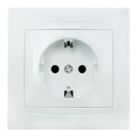 Розетка с заземлением белая встраиваемывая 16A ИП20 220V Злмос