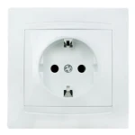 Priză cu împământare albă incorporabilă 16A IP20 220V Elmos