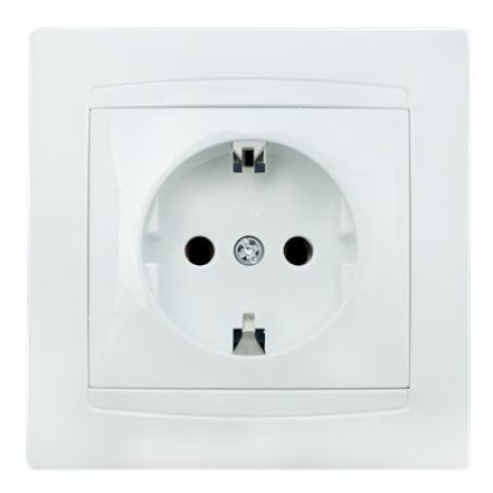 Розетка с заземлением белая встраиваемывая 16A ИП20 220V Злмос