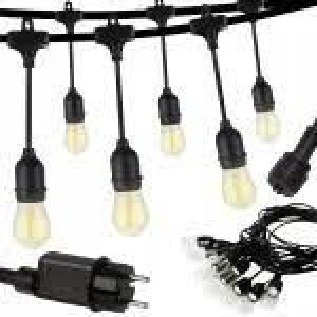 Ghirlandă fără becuri neagră 10xE27 10m LUMINA LED