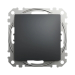 Выключатель одноклавишный встраиваемый проходной антрацит 10A ИП20 220V sedna New Schneider