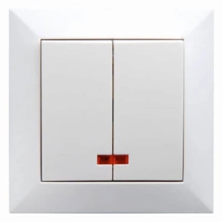 Întrerupător dublu incorporabil cu iluminare alb 10A IP20 220V jasmin Elmos