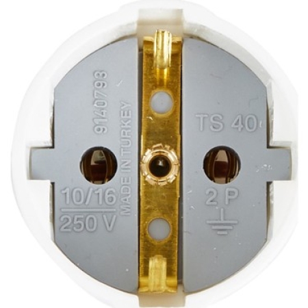 Розетка с заземлением белая 16A Almera