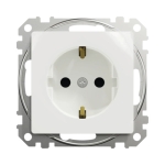 Pозетка заглушка с заземлением белая встраиваемывая 16A ИП20 220V sedna New Schneider