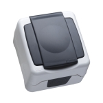 Розетка с крышкой серый накладная 16A ИП44 220V nemliyer Makel