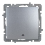 Выключатель одноклавишный перекрестный серебро 10A ИП20 220V NILSON